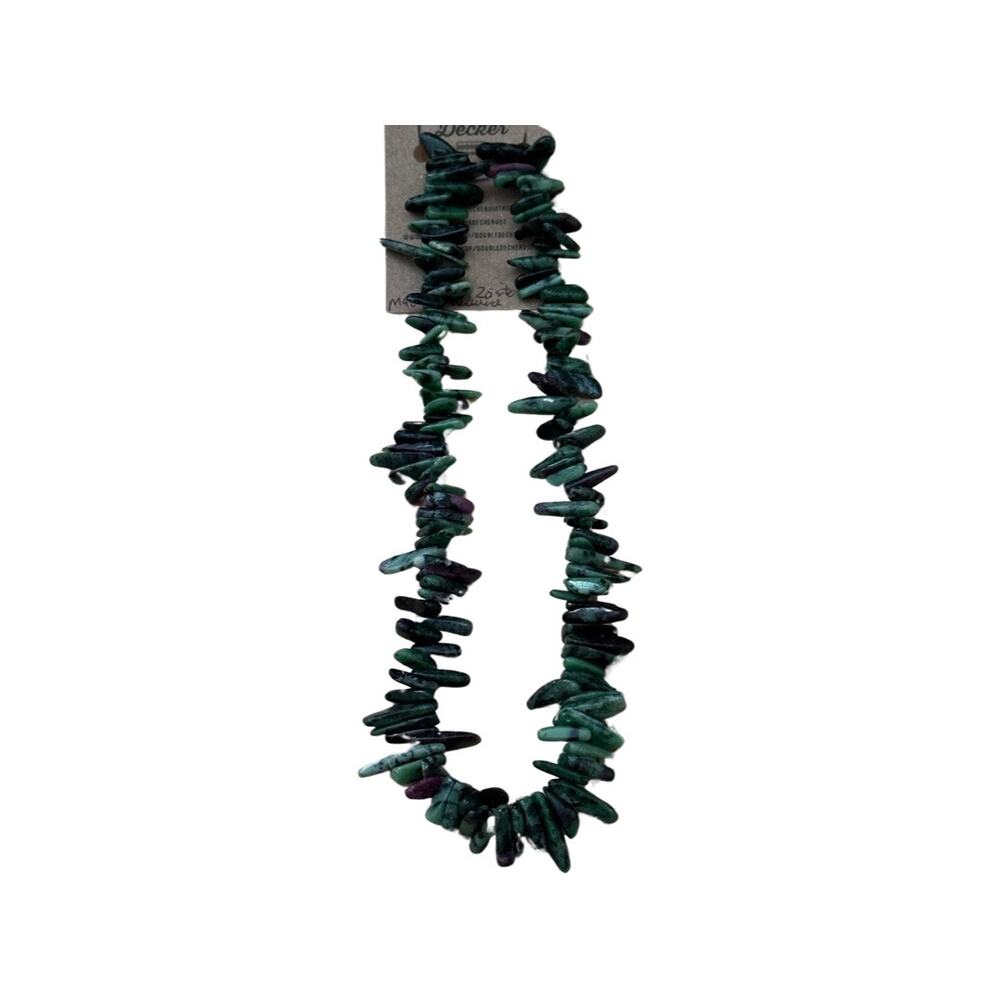 Ruby Zoisite Chip Necklace Sterling Silver Clasp